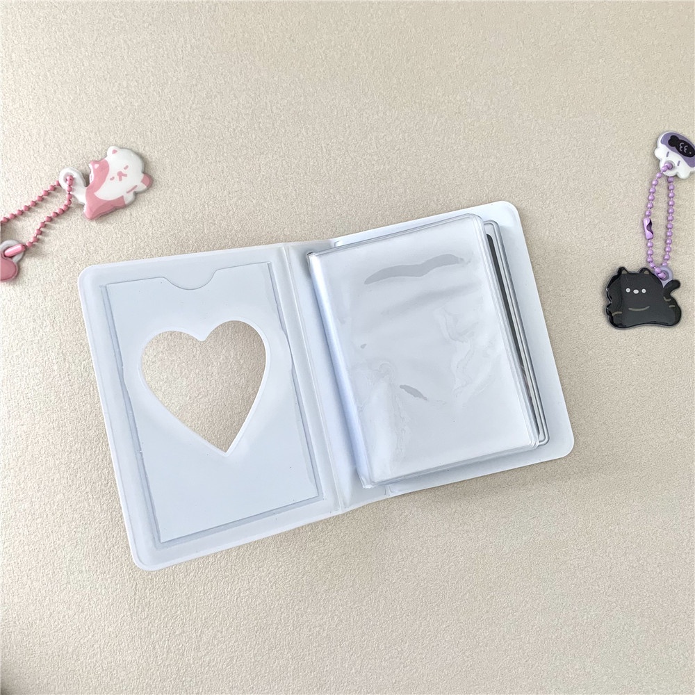 Kawaii Lovely 3inch Mini Photo Album Heart Card Holder 40 Grids Pocket Untuk Polaroid Portable Collect Books