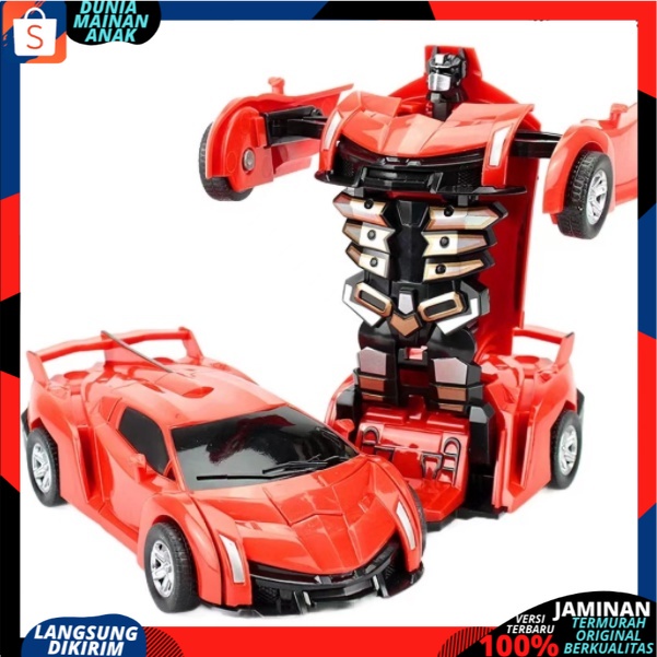 Mobil berubah menjadi Robot Autobot Transformrs PullBack New Edition 2 IN 1 DEFORMATION