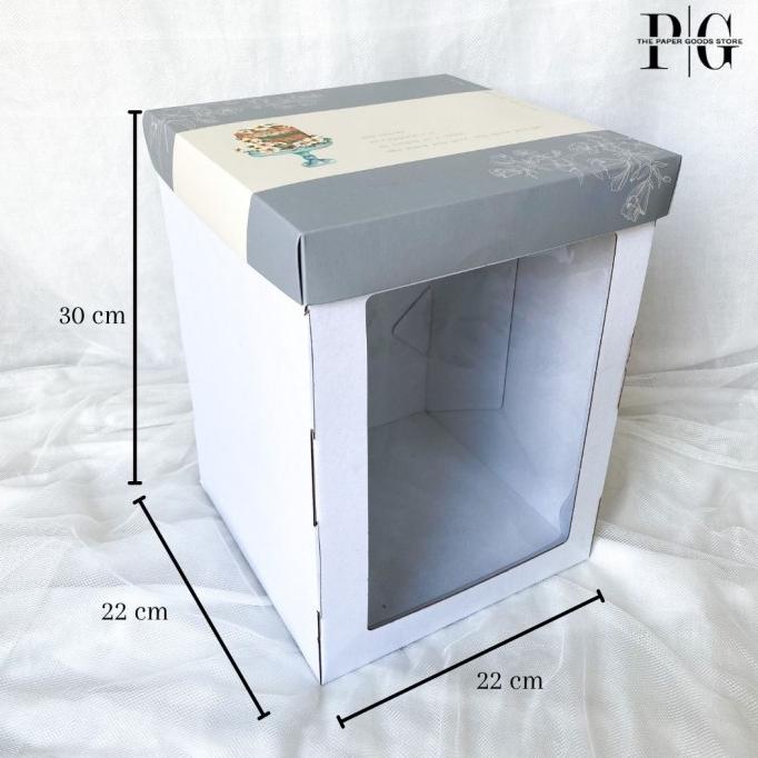 

[COD] Tall Cake Box Kardus / Kotak / Dus Kue Tinggi 22x22x30 [COD]