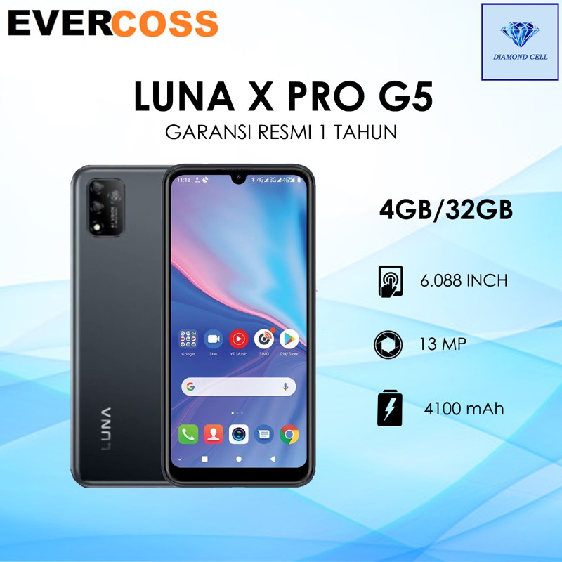 LUNA X PRO G5 4/32 GB GARANSI RESMI EVERCOSS 1 TAHUN