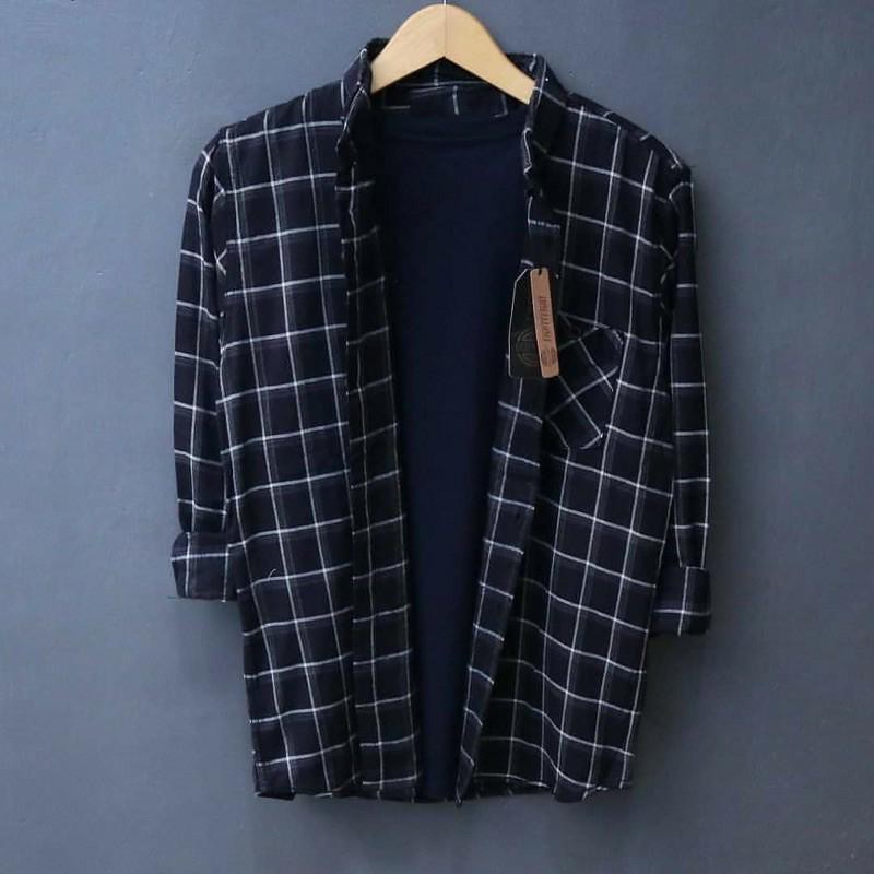  PREMIUM 04 BABEDO Kemeja  Flanel Distro  Pria  Kemeja  Kotak  