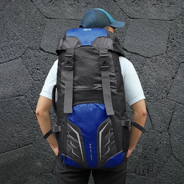 Justrue Tas Gunung Carrier 60 Liter Ransel Pendaki 60L Biru 307