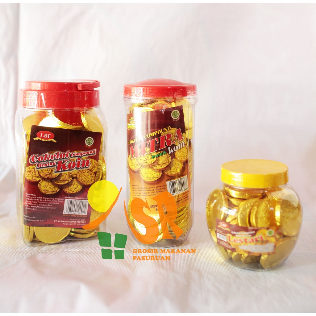 

coklat koin mitra koin lestari koin LBf 120 pcs toples emas