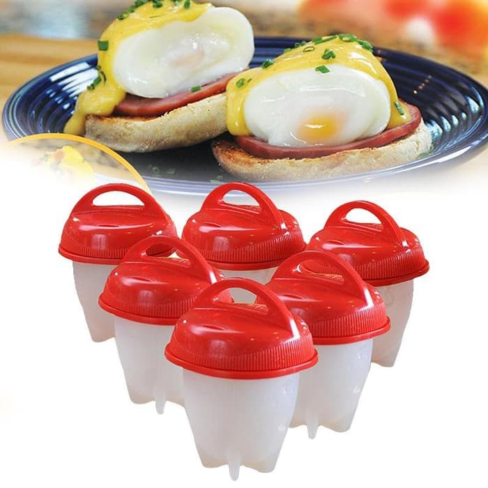 (BOW) Silicone Egg Boil 6 pcs (Tanpa Kotak) Cetakan Telur As Seen On Tv Tempat Rebus Telur