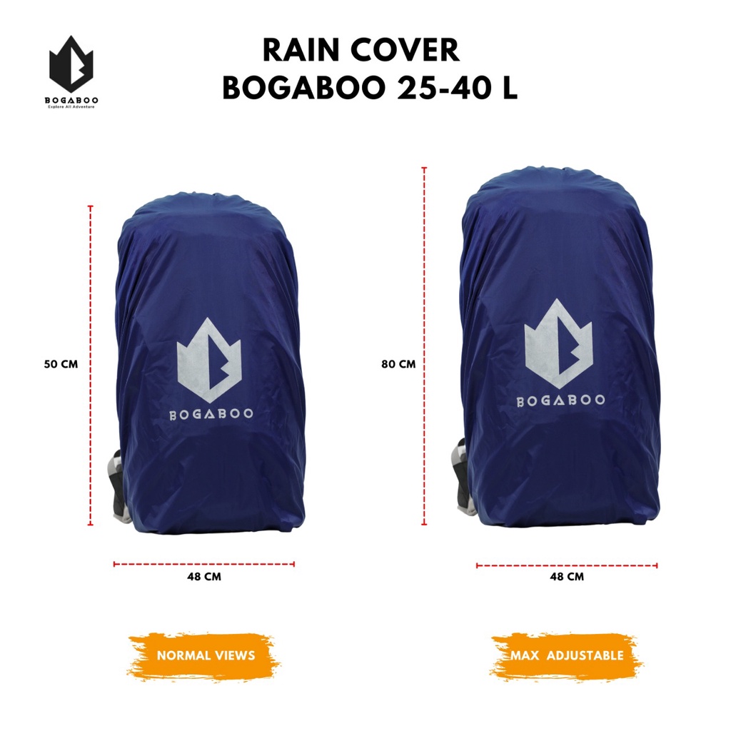 Cover Bag BOGABOO Waterproff 30 Liter (Bisa untuk 25-40 Liter)Sarung Pelindung TAS - Raincover - Rain Cover Bag Sarung Tas