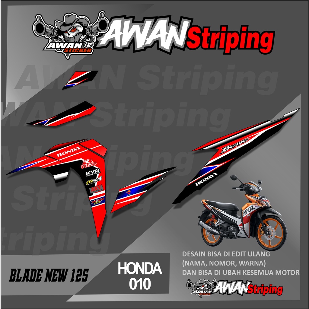 010 sticker striping honda blade old variasi racing sticker striping honda blade old