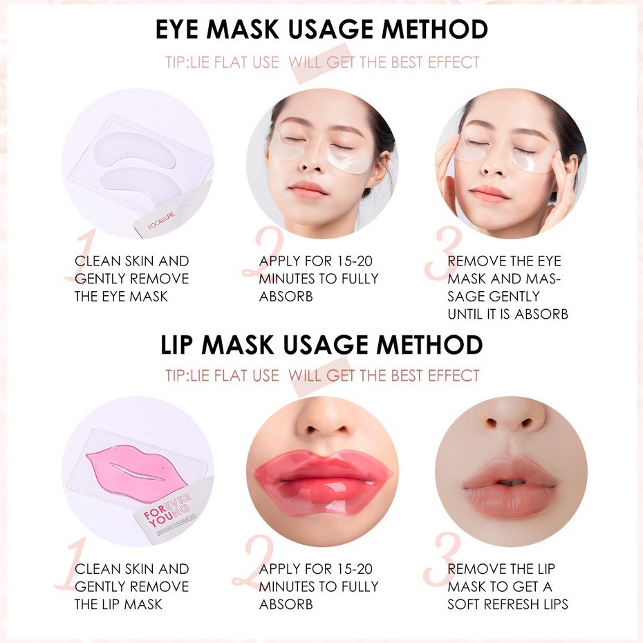 (SPECIAL GOCENG) Focallure Collagen kip mask Crystal 24K Gold Pure Luxury Eye FA-SC01 MASKER MATA BIBIR