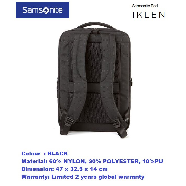 Samsonite Red IKLEN Backpack Laptop and Travel Bag For Man and Woman