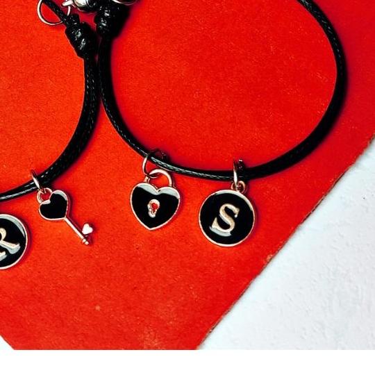 ☻ GELANG COUPLE KUNCI GEMBOK EPOXY / GELANG TALI PASANGAN MAGNET / GELANG KUNCI GEMBOK COUPLE MAGNET