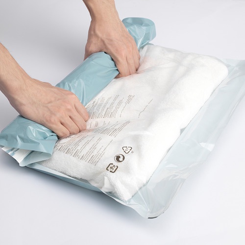 SPANTAD Kantong sgl vakum gulung, Vacuum-sealed bag roll-up isi 2 pcs, biru muda