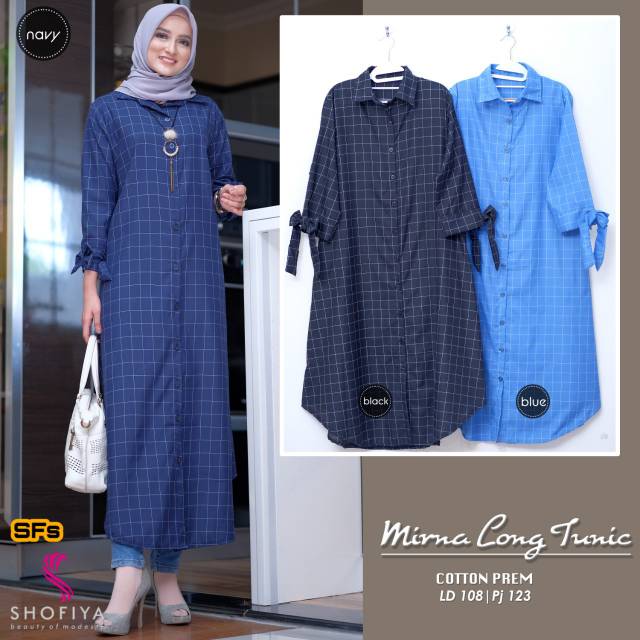 Mirna Long Tunik Ori Shofiya | Tunik Panjang Premium | Tunik Premium Kekinian