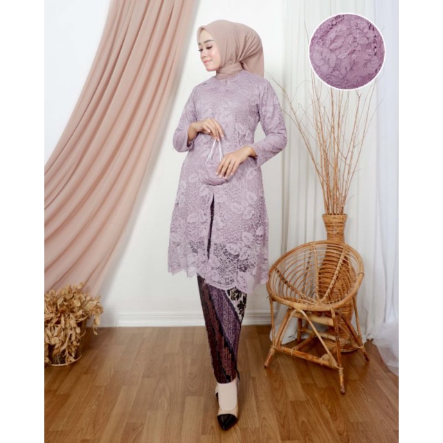 IndahKebaya • SETELAN KEBAYA TUNIK BUSUI / KEBAYA TUNIK BROKAT JUMBO KONDANGAN MODERN / BAJU WANITA MUSLIMAH TERBARU / KEBAYA TUNIK DRESS COUPLE KELUARGA / HITAM NAVY LAVENDER ROSEGOLD COKSU MOCCA WARDAH