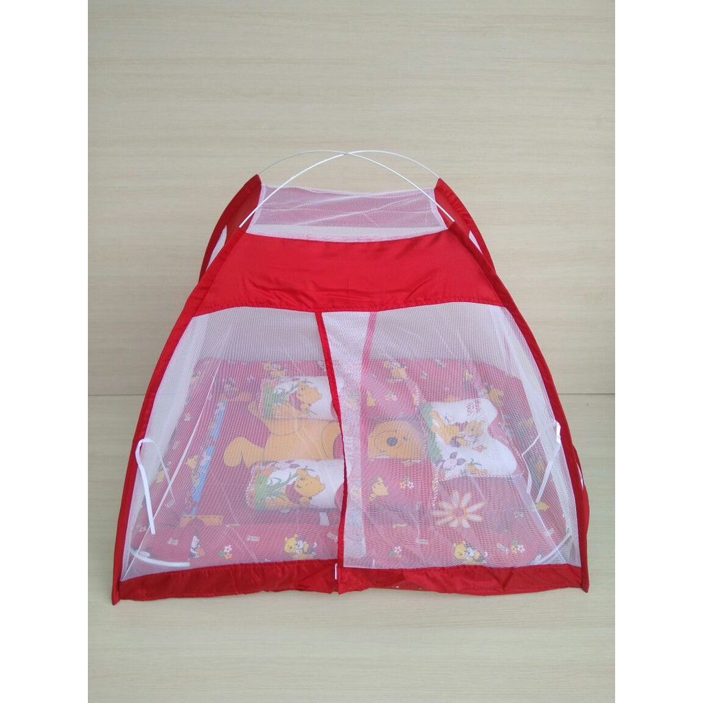 Kasur winnie the pooh Merah kelambu bayi KOLAM BABY BESS | kasur baYI TENDA | matras bayi-1