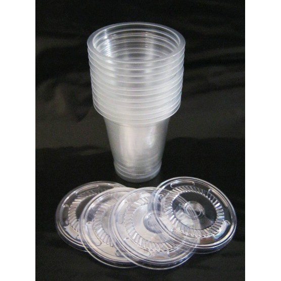 CUP M-CUP OVAL 12/14/16OZ/22OZ PER SLOP PLASTIK BENING Minuman Kemasan Praktis Aman Jus Sablon Kopi 
