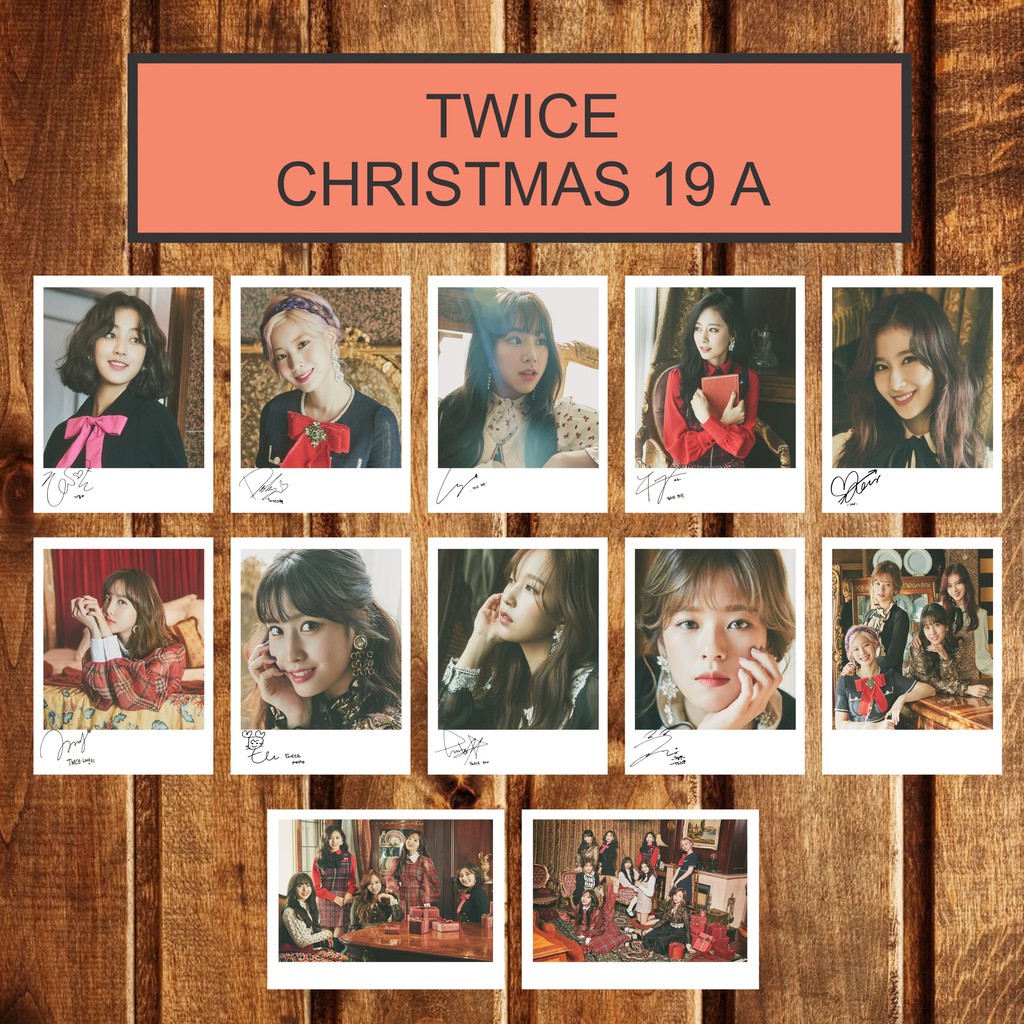 TWICE SIGNED KPOP POLAROID CHRITMAS 2019