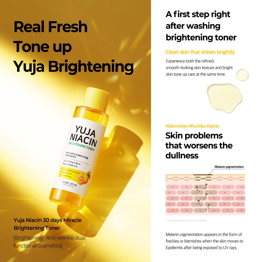 SOME BY MI Yuja Niacin 30 Days Miracle Brightening Toner Mencerahkan Kulit Wajah