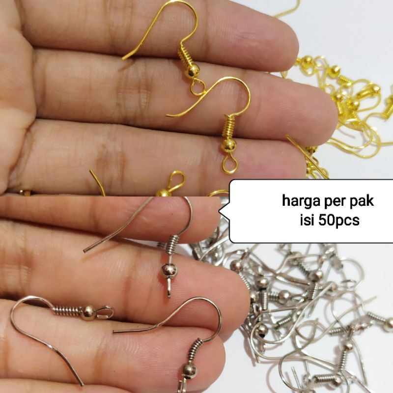 hook anting isi 50pcs dan 100pcs / anting / pengait anting / kokot anting