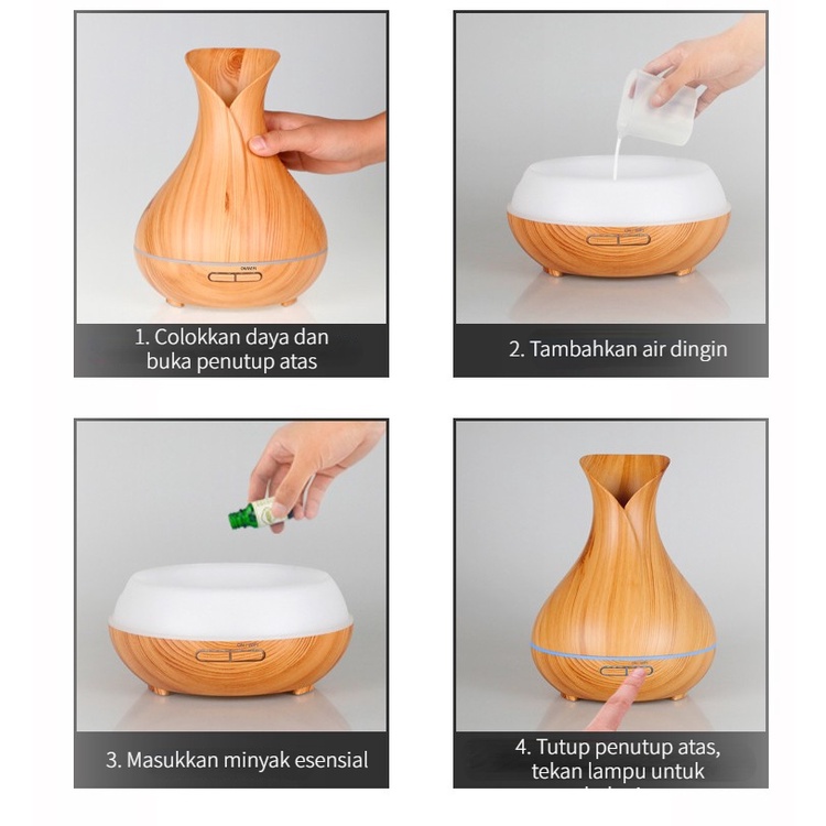 Humidifier Ultrasonic Alat Pengharum Ruangan Aroma Terapi Humidifier Aroma Therapy Diffuser Minimalist Aromatherapy Air Humidifier Wood