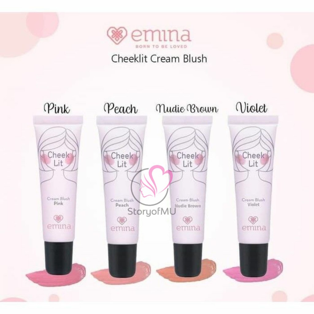  Warna  Baru EMINA Cheeklit Cream  Blush 10ml Shopee 