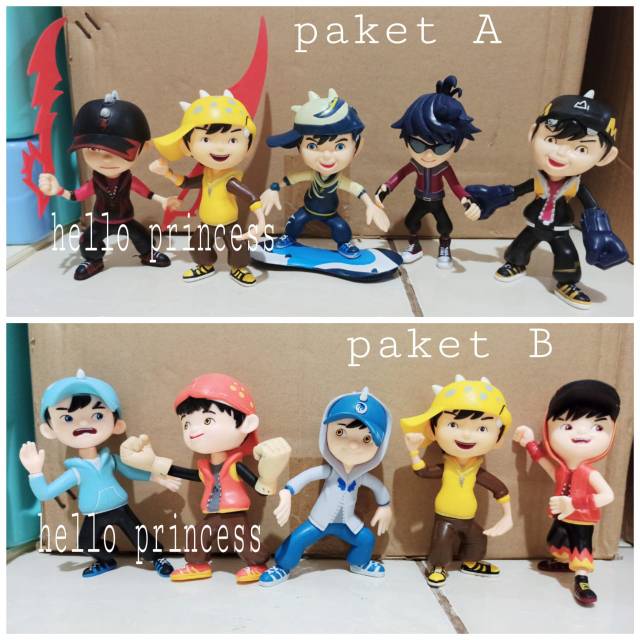 action figure boboiboy  set 5 pcs mainan  anak boboiboy  