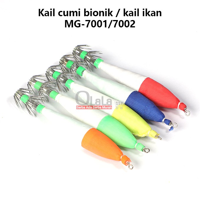 UMPAN / KAIL IKAN BIONIK MOTIF CUMI 5pcs MG