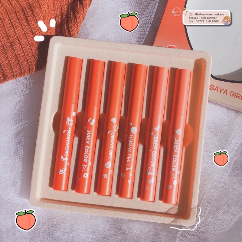 [ORI THAILAND] Hasaya Girl Juicy peach Matte Lipstick set