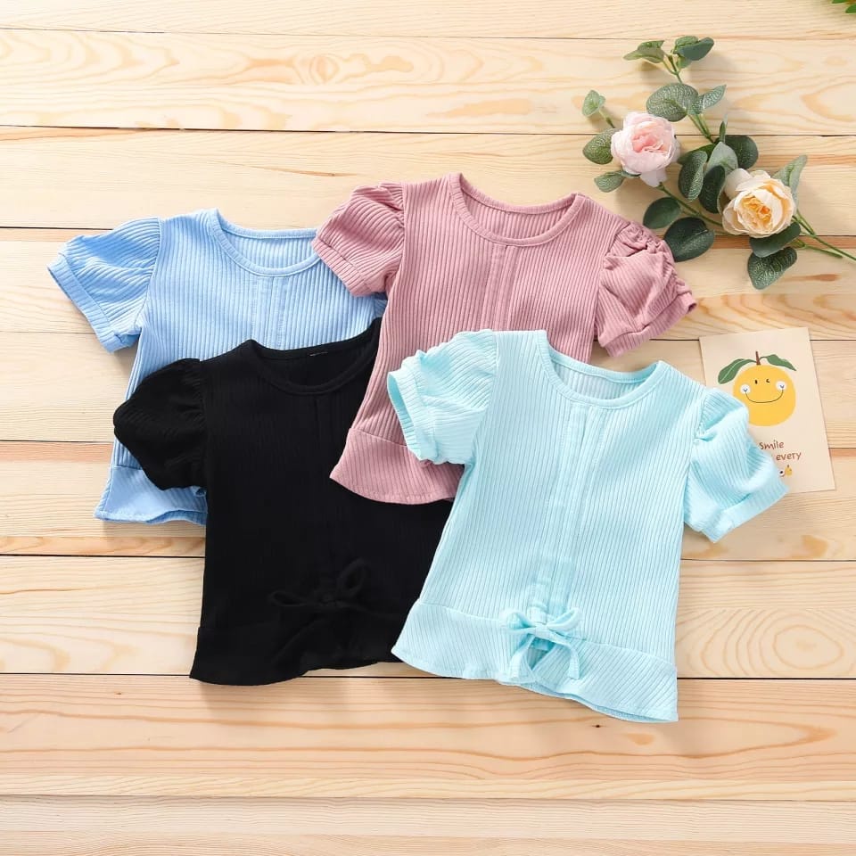 BEFAST - ZTL OOTD Atasan Anak NISAYA / TSHIRT ANAK BERINA TALI SERUT / Pakaian Anak-Anak perempuan / Tshirt Lengan pendek / Kaos Santai Rumahan / Fashion Casual Anak-Anak / Kaos Polos Terlaris / Termurah