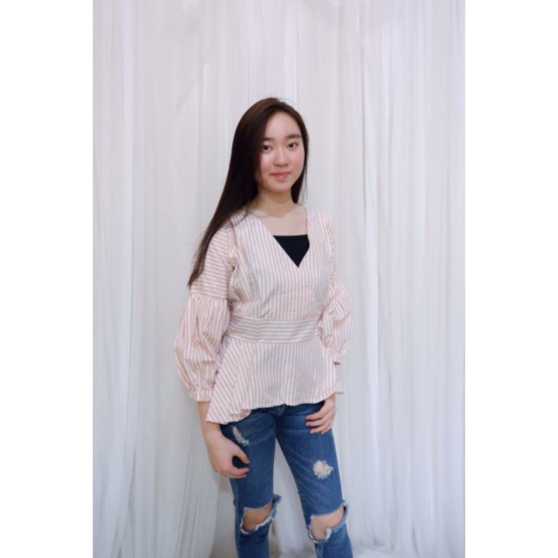 Atasan Blouse Katun wanita casual / formal Ld 120-130 Catalya Ken-328