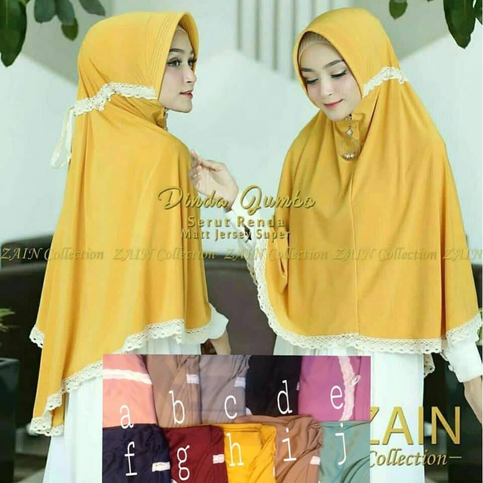 JILBAB HIJAB DINDA JUMBO SERUT RENDA jersey