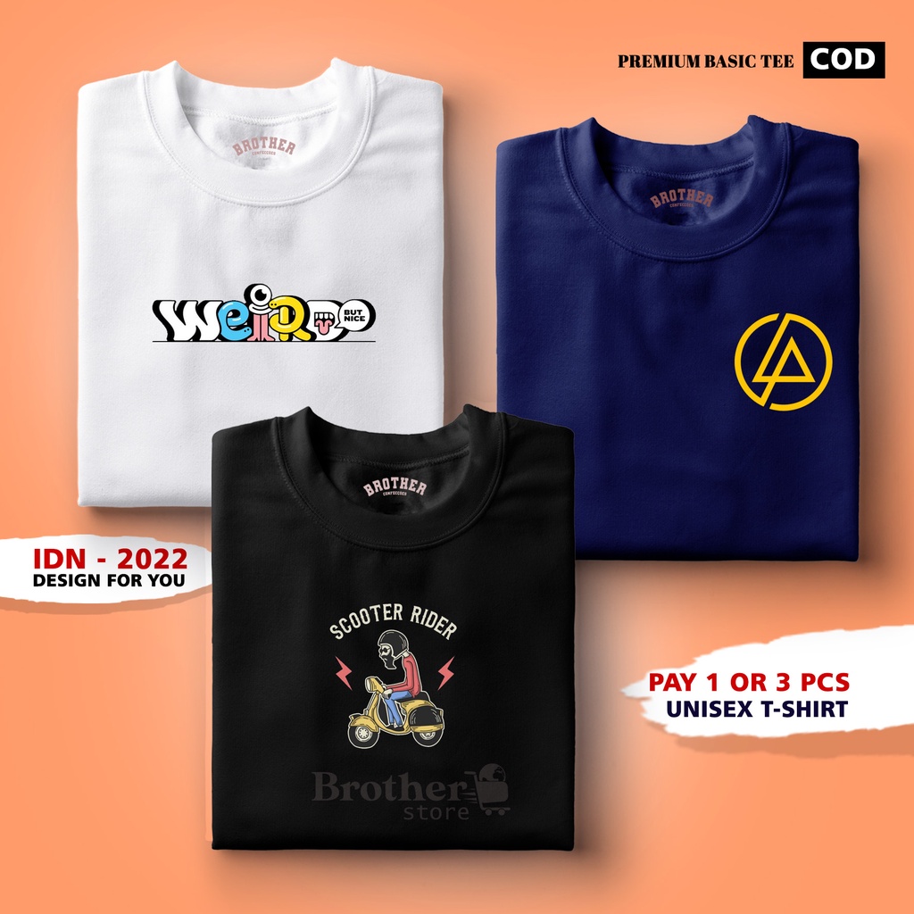 BUY 1 OR 3 PCS ( PROMO COD ) BROTHER STORE / Kaos Distro100% Catoon Combed 30s / ArticelWSL