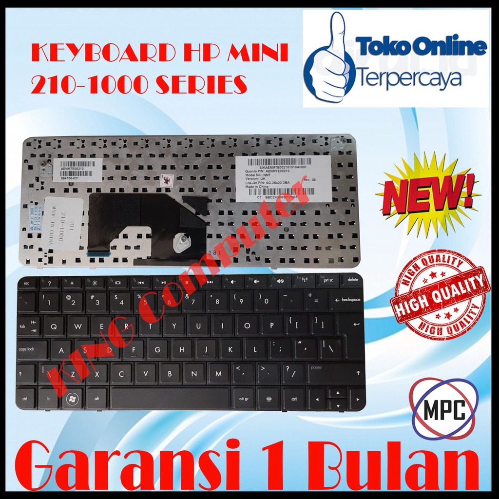 Keyboard Hp Mini 210-1000 210-1014 210-1100 210-1008 210-1050 210-1002 210-2000 210-2100 Series