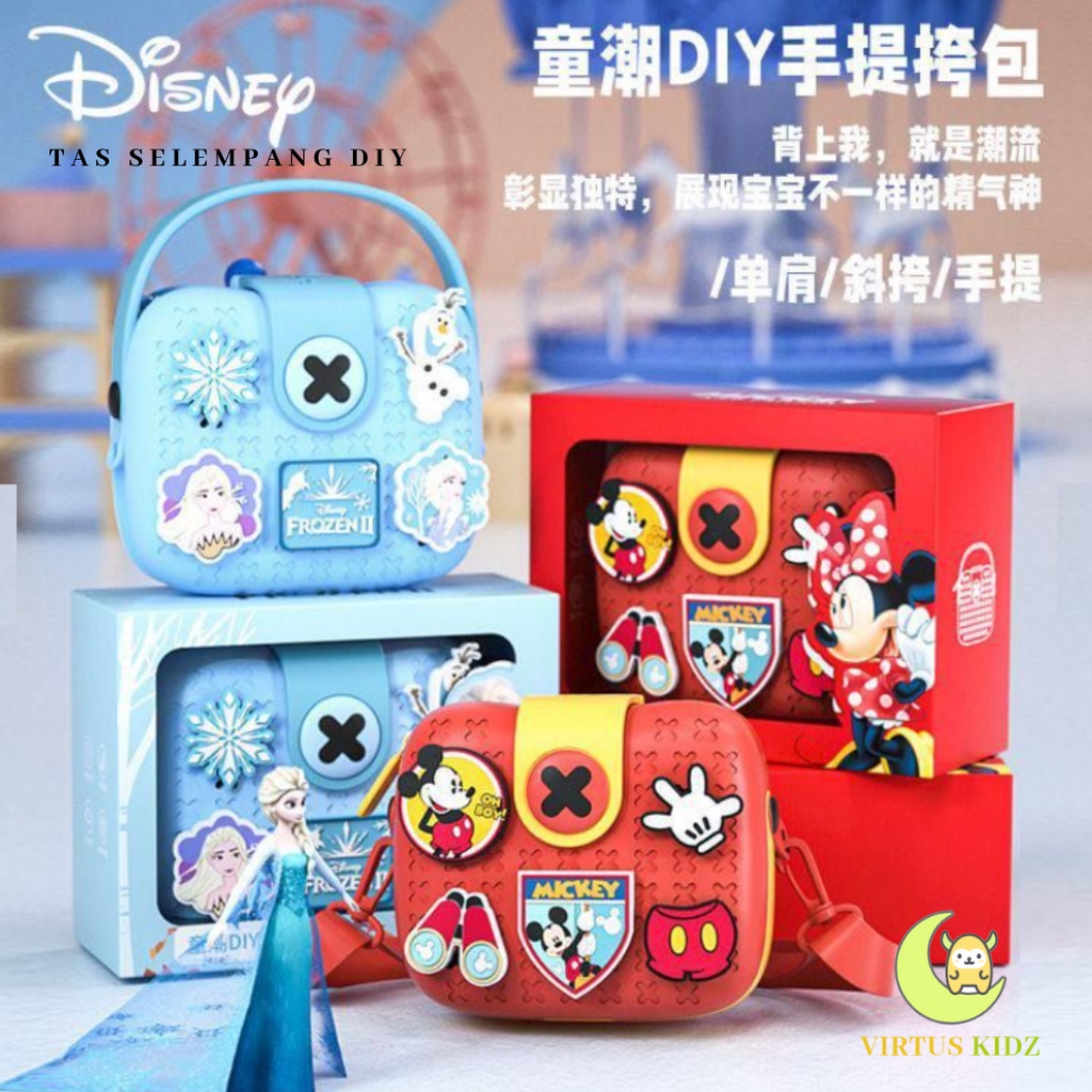 Sling Bag Disney Sillico / Tas Selempang DIY Frozen/Mickey/Minnie / Tas Anak DIY Premium