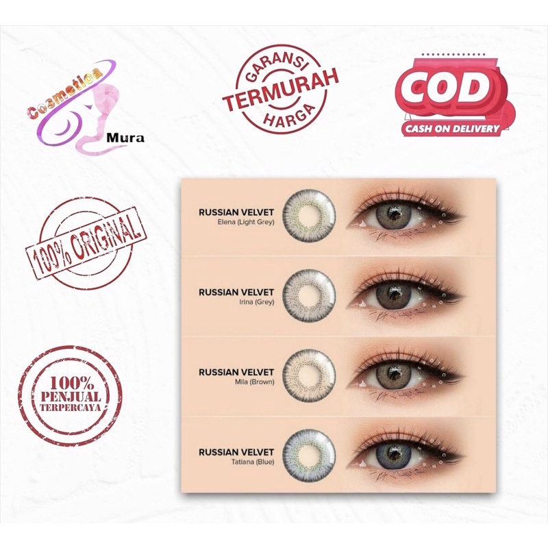 *lensa* Softlens X2 RUSSIAN VELVET 14.5 MM by EXOTICON / Softlen Soflen Warna Normal