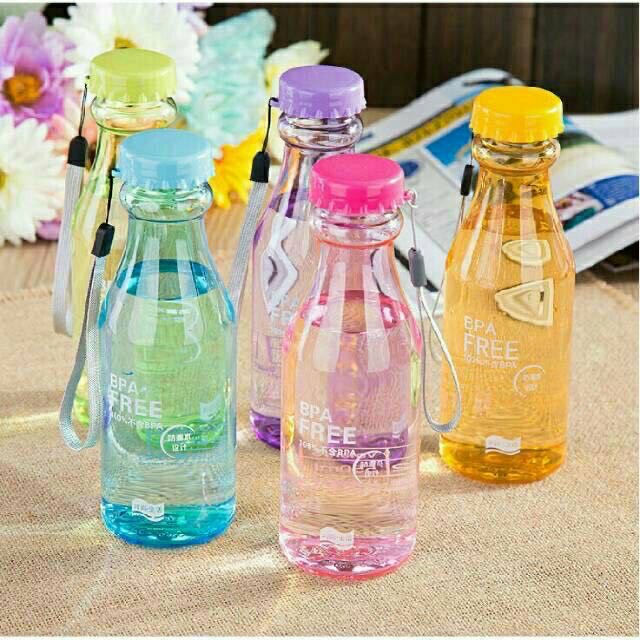 Botol Transparan Minum Unik BPA Free Anti tumpah Infuser water