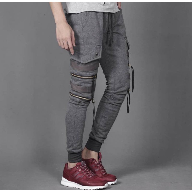 Celana Joger Pria Double Zipper/ jogger / Celana Training / Celana joger