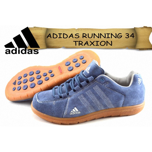 sepatu ADIDAS RUNNING 34 TRAXION SUEDE biru