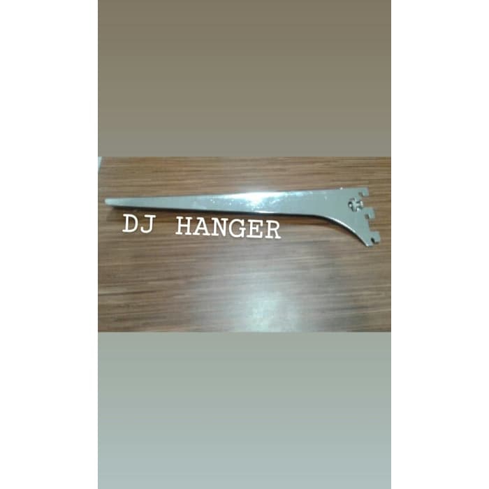 Daun Brecket Kayu/Triplek 30cm | Ambalan Rak Display Chrome