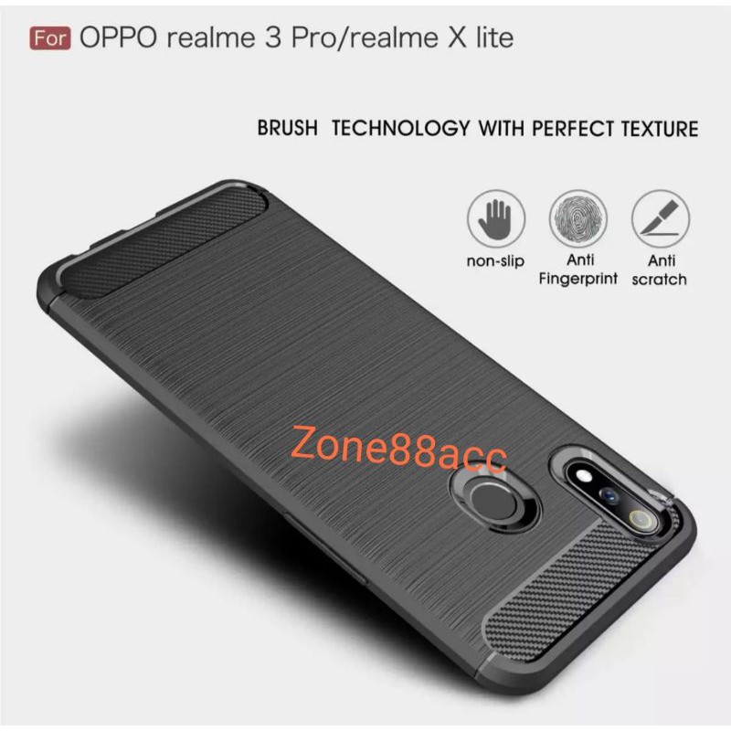 Silicon Case Realme 3 Pro Realme X Lite Softcase iPAKY Carbon Casing Cover TPU