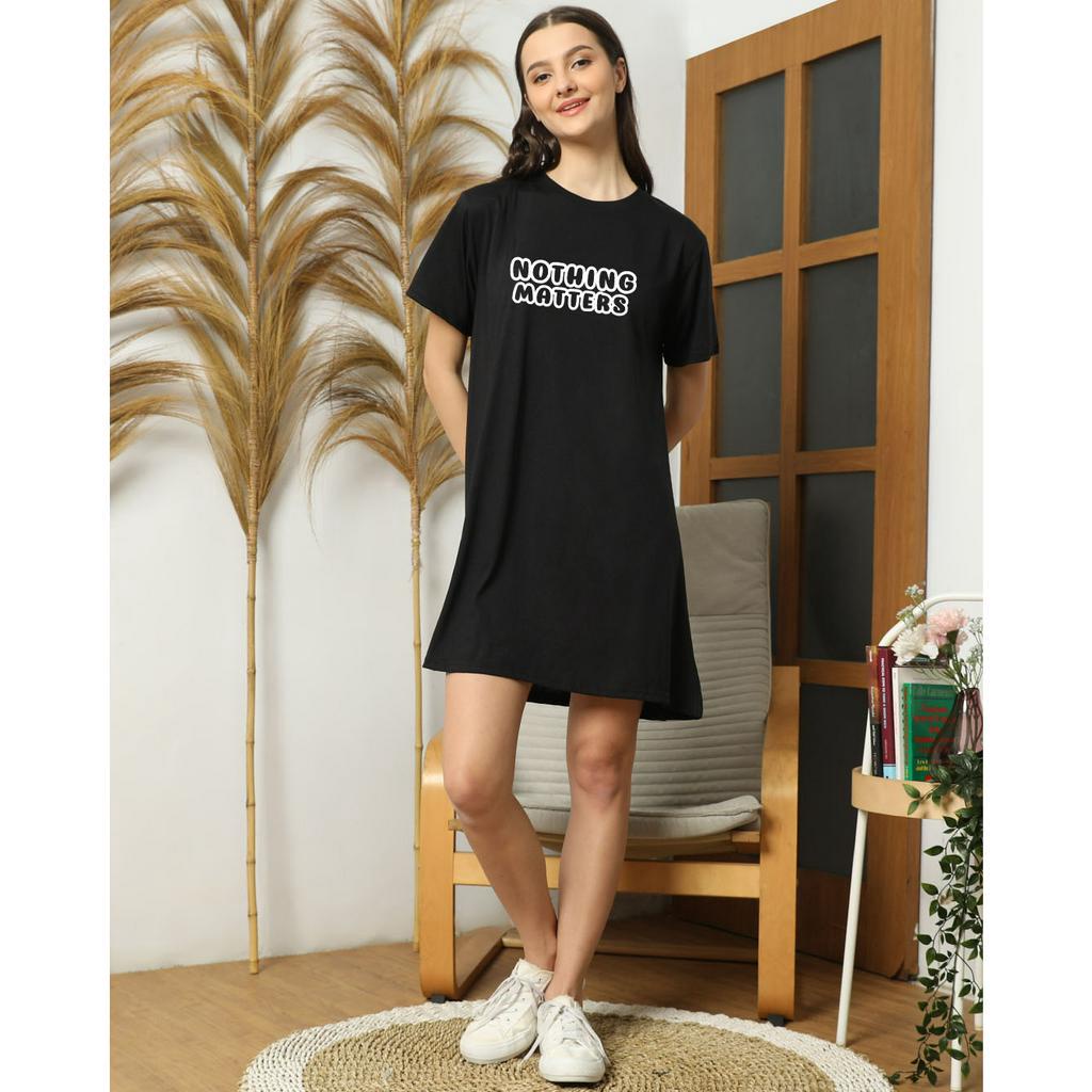 YOURSTYLE1119 - BASIC MINI DRESS NOTHING MATTER TUNIK OVERSIZE TSHIRT KEKINIAN OVERSIZE