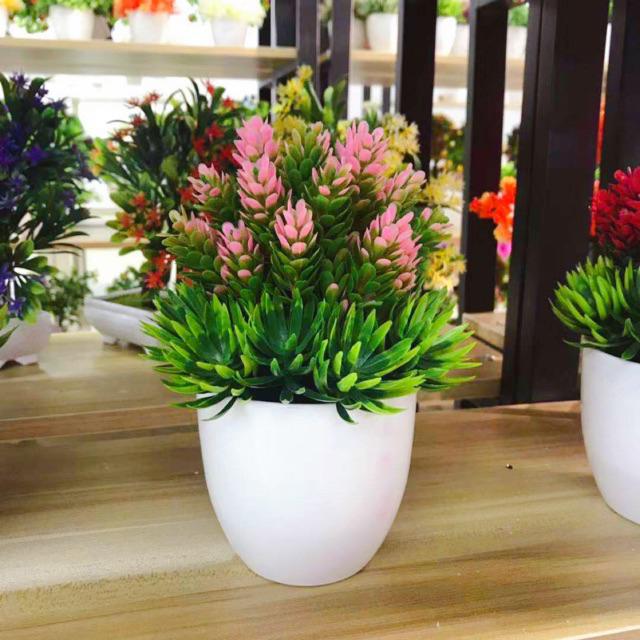 AM349 Bunga plastik / Pajangan bunga Artifisial / motif nanas buatan Vas Bulat-Pink