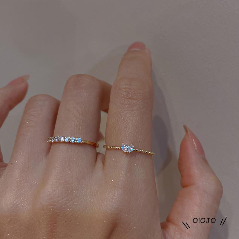【COD】Cincin Jari Telunjuk Desain Hati Kecil Mewah Ringan Untuk Wanita