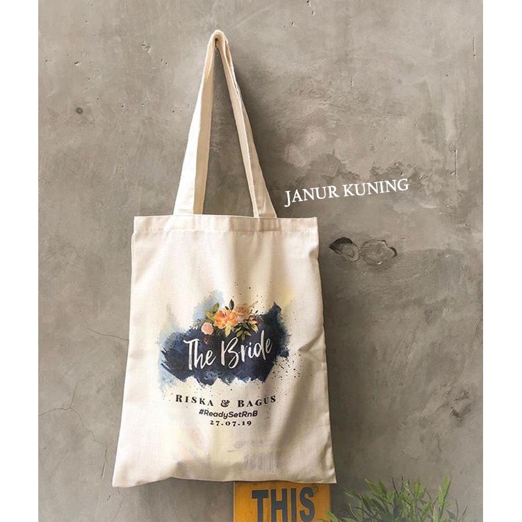 PREMIUM TOTE  BAG  PRINT SUBLIM Souvenir  Pernikahan  