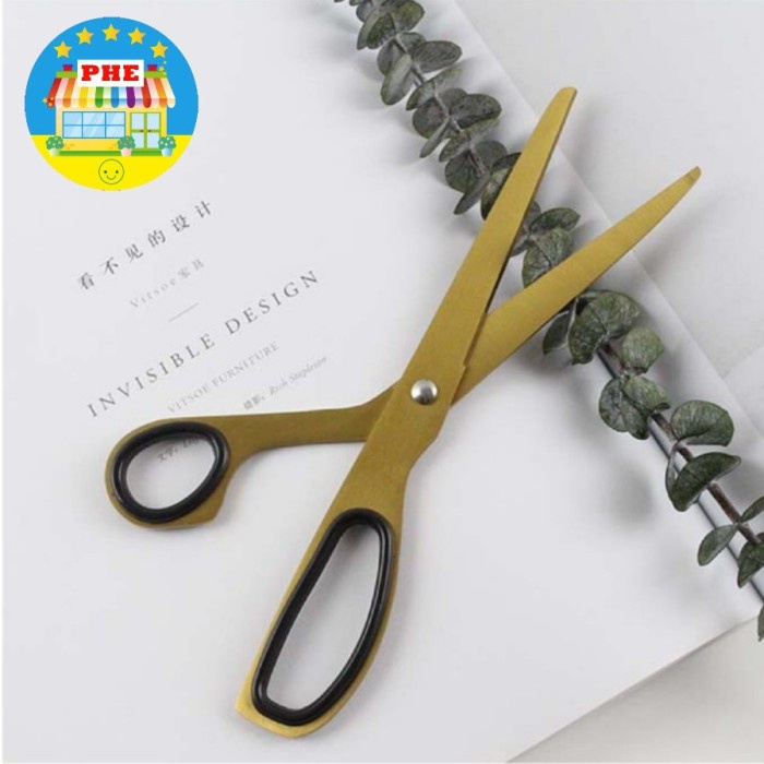 

Gunting Emas Serbaguna Stainless Steel Gold Scissor Gaya Vintage Import