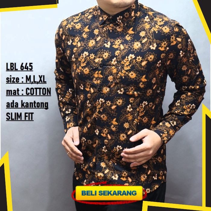 KEMEJA BATIK PRIA SLIM FIT HEM BATIK PRIA SLIM FIT ORIGINAL KATUN LUIGIBATANI LBL645