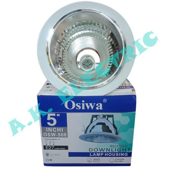 FITTING / KAP LAMPU DOWNLIGHT TANAM OSIWA 5 INCH PUTIH