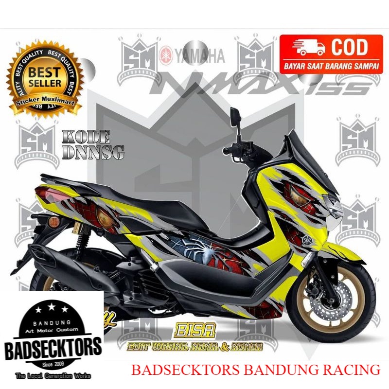 sticker decal yamaha NMAX motif spiderman kuning keren