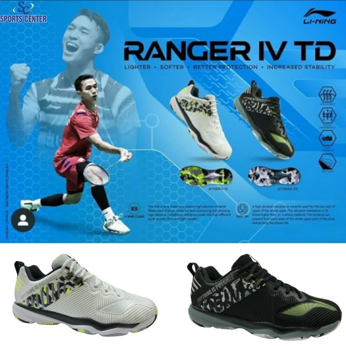 Premium Size Extra  Sepatu Badminton Lining Ranger 4.0 Td Size 45 46 Ori $I>