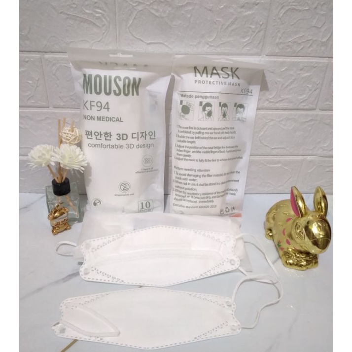 Mouson Mask Masker KF94 Korea HITAM PUTIH Non Medical 3D Design