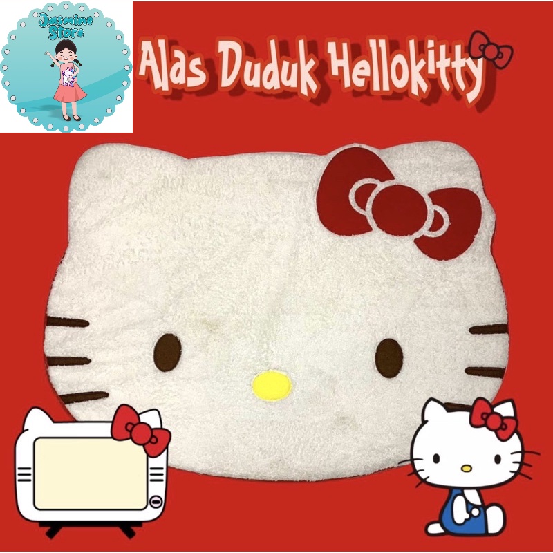 Alas duduk Hellokitty Kepala/Alas Duduk Jumbo Hellokitty/Kasur Tidur Bayi Hellokitty/Alas Duduk Tebal Hellokitty/Alas Duduk Anti Slip Hellokitty