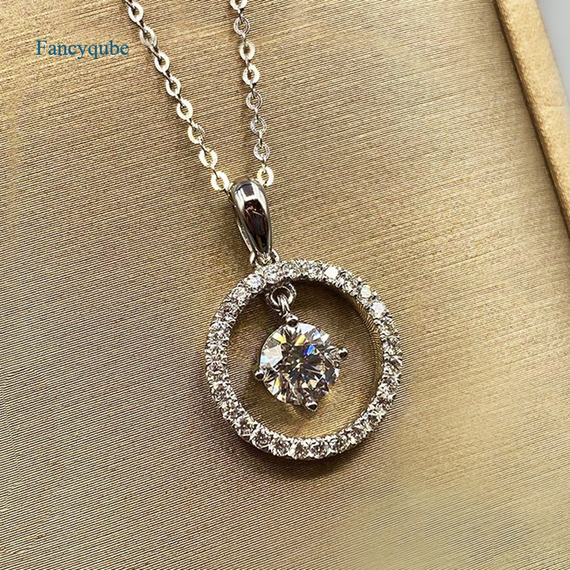 Fancyqube Kalung Liontin Cubic Zirconia Warna Silver Untuk Wanita